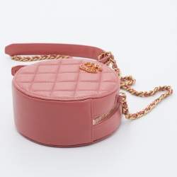 مملوكة مسبقًا Chanel Rose Pink Quilted Leather 19 Round Chain Bag