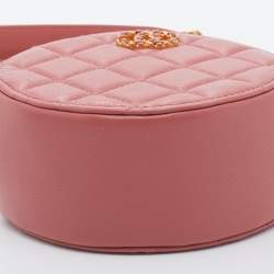 مملوكة مسبقًا Chanel Rose Pink Quilted Leather 19 Round Chain Bag