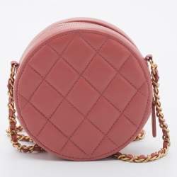 مملوكة مسبقًا Chanel Rose Pink Quilted Leather 19 Round Chain Bag