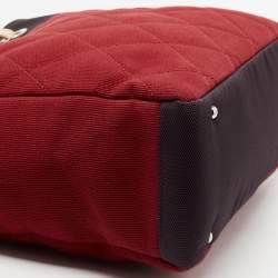 مملوكة مسبقًا حقيبة يد توتس شانيل بياريتز كانفاس بني/أحمر 