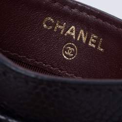 Pre Owned Chanel Black Quilted Caviar Leather Classic Card Holder