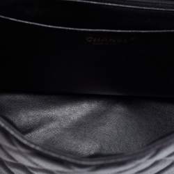 Pre Owned Chanel Black Quilted Caviar Leather Maxi Classic Single Flap Bag