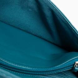 Chanel Teal Quilted Leather Wallet on Chain