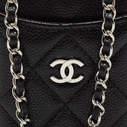 مملوكة مسبقًا Chanel Black Quilted Leather Infinity Lanyard ID Card Holder