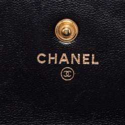 Chanel Black Python Leather Continental Wallet