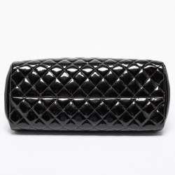 Pre Owned Chanel Grey Ombre Quilted Patent Leather Just Mademoiselle Bowler Bag