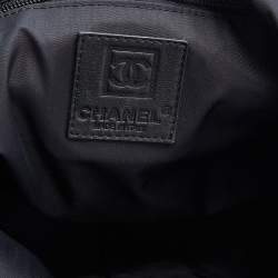 Pre Owned Chanel Black Fabric And Canvas Front Pocket Tote