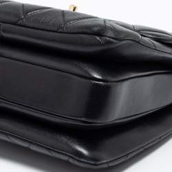 Pre Owned Chanel Black Quilted Lambskin Leather Small Trendy CC Flap Top Handle Bag