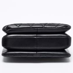 Pre Owned Chanel Black Quilted Lambskin Leather Small Trendy CC Flap Top Handle Bag