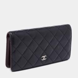 Chanel Black Quilted Leather CC L Yen Wallet