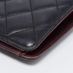 Chanel Black Quilted Leather CC L Yen Wallet