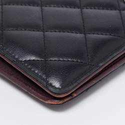 Chanel Black Quilted Leather CC L Yen Wallet