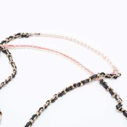 Pre Owned Chanel Navy Blue Quilted Leather Pearl Embellished Wallet on Chain