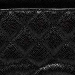 مملوكة مسبقًا حقيبة يد توتس شانيل GST جلد كافيار مبطن أسود