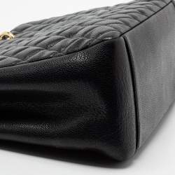 مملوكة مسبقًا حقيبة يد توتس شانيل GST جلد كافيار مبطن أسود