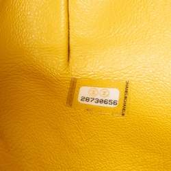 Pre Owned Chanel Yellow Quilted Caviar Leather Filigree Waist Bag
