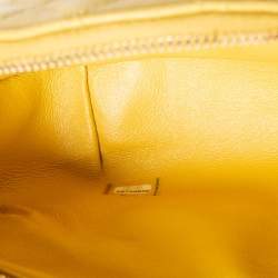 Pre Owned Chanel Yellow Quilted Caviar Leather Filigree Waist Bag