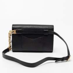Pre Owned Chanel Black Chevron Quilted Leather Coco Waist Belt Bag