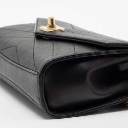 Pre Owned Chanel Black Chevron Quilted Leather Coco Waist Belt Bag