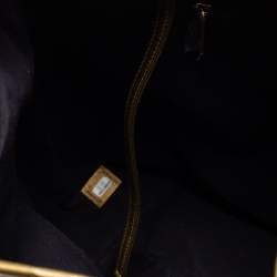 Pre Owned Chanel Gold Croc Embossed Leather Drawstring Backpack