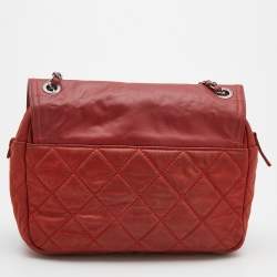 Pre Owned Chanel Rust Orange Quilted Leather In The Mix Flap Bag