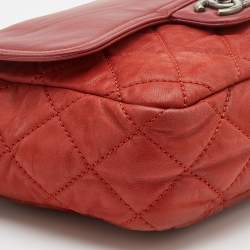 Pre Owned Chanel Rust Orange Quilted Leather In The Mix Flap Bag