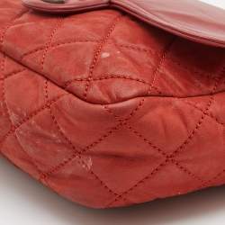 Pre Owned Chanel Rust Orange Quilted Leather In The Mix Flap Bag