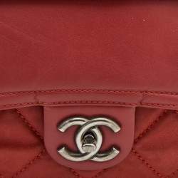 Pre Owned Chanel Rust Orange Quilted Leather In The Mix Flap Bag
