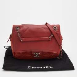 Pre Owned Chanel Rust Orange Quilted Leather In The Mix Flap Bag