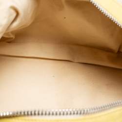 Pre Owned Chanel Beige/Yellow Canvas Weekend Boston Bag