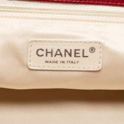 Pre Owned Chanel Red Quilted Leather East West Reissue Flap Bag