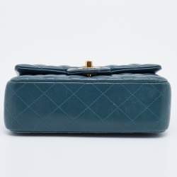 Pre Owned Chanel Pine Green Quilted Leather New Mini Classic Flap Bag