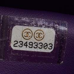 Pre Owned Chanel Purple Python Crossbody Flap Bag