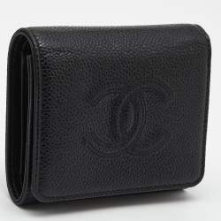 Chanel Black Caviar Leather CC Timeless Wallet