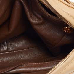 Pre Owned Chanel Beige Quilted Leather Vintage Camera Bag