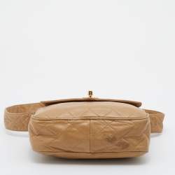 Pre Owned Chanel Beige Quilted Leather Vintage Camera Bag
