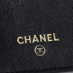 Chanel Black Caviar Leather Vintage CC Trifold Wallet