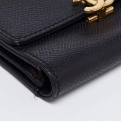 Chanel Black Caviar Leather Vintage CC Trifold Wallet