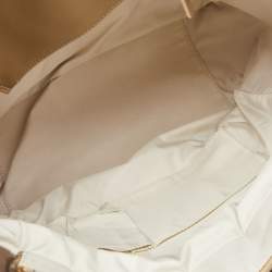 Pre Owned حقيبة يد توتس شانيل باريس بياريتز كانفاس مقوى مبطن ذهبي ميتالك كبيرة