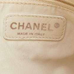 Pre Owned حقيبة يد توتس شانيل باريس بياريتز كانفاس مقوى مبطن ذهبي ميتالك كبيرة