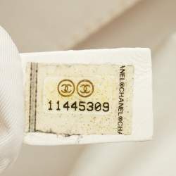 Pre Owned حقيبة يد توتس شانيل باريس بياريتز كانفاس مقوى مبطن ذهبي ميتالك كبيرة