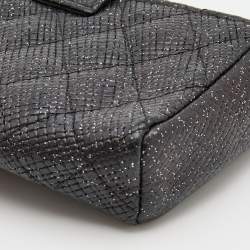 Pre Owned Chanel Black Shimmering Quilted Leather CC Phone Pouch