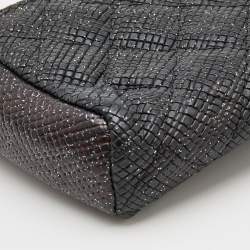 Pre Owned Chanel Black Shimmering Quilted Leather CC Phone Pouch