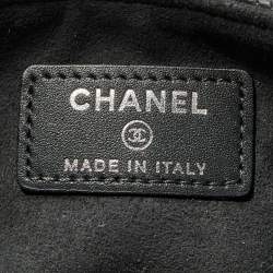 Pre Owned Chanel Black Shimmering Quilted Leather CC Phone Pouch