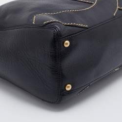 Pre Owned Chanel Black Caviar Leather Surpique CC Hobo