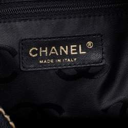 Pre Owned Chanel Black Caviar Leather Surpique CC Hobo