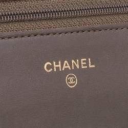 Chanel Metallic Gold/Brown Python Classic Wallet On Chain