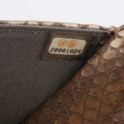 Chanel Metallic Gold/Brown Python Classic Wallet On Chain