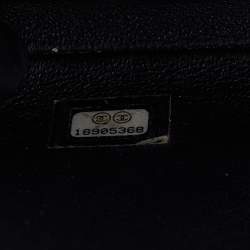 Pre Owned Chanel Black Quilted Caviar Leather Chain Flap Clutch Bag