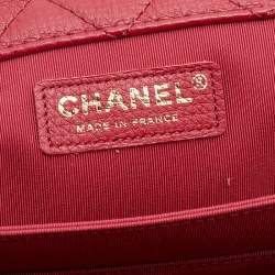 Pre Owned Chanel Red Quilted Leather XXL Airline Classic Flap Bag